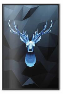 Poster: Cervo glaciale - testa di cervo su sfondo di figure astratte