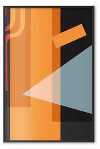 Poster: Neon - composizione astratta di figure geometriche su sfondo nero