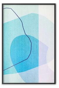 Poster: Farfalla azzurra - composizione astratta su texture blu