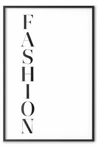 Poster: Moda - scritta inglese verticale nera su sfondo bianco contrastante