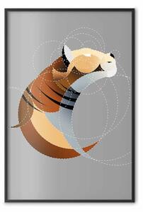 Poster: Tigre cerchi - animale astratto di figure geometriche