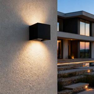 Applique LED Cubo 24W Bidirezionale IP65 CCT con LED OSRAM - Nera