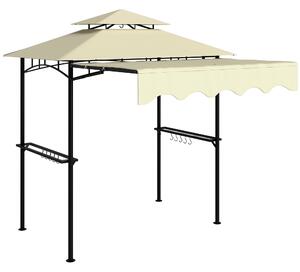 Outsunny Gazebo per barbecue 242x149x248 cm idrorepellente ignifugo gazebo da giardino con tetto a doppio strato Beige | Aosom Italy