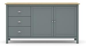 Cassettiera verde polveroso in pino massiccio 150x80x40 cm Misti – Marckeric