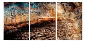 Quadro moderno Strada marrone nel campo - paesaggio astratto autunnale
