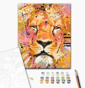 Quadro da dipingere con i numeri Leone vigile