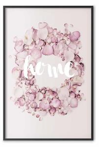 Poster: Casa profumata - scritta in inglese su sfondo di fiori sparsi