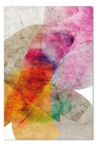 Quadro su tela Caleidoscopio verticale - astrazione colorata su sfondo beige