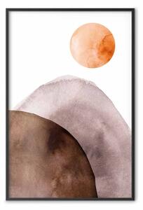 Poster: Luna e montagne - astratta composizione luna e montagne