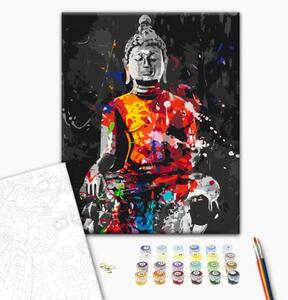 Quadro da dipingere con i numeri Buddha a colori