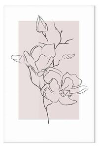 Quadro su tela Magnolia color crema verticale
