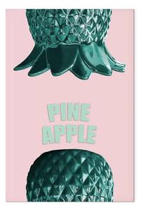 Quadro Ananas capovolto - natura morta sotto forma di ananas verde con una scritta in inglese, ideale per una stanza o una cucina