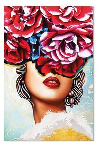 Quadro Dolci labbra verticale - astratto di donna e fiori