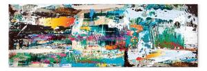 Quadro su tela Raggi di speranza stretto - astratto di colorati pattern