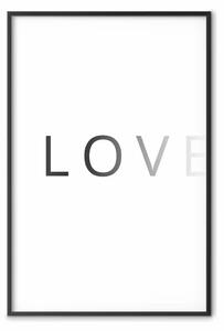 Poster: Caricamento amore - scritta inglese che svanisce su bianco