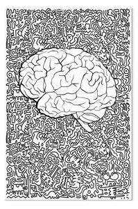Quadro su tela Contorni anatomici - Astrazione con disegni neri sullo sfondo
