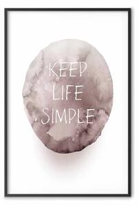 Poster: Keep Life Simple - citazione in inglese su sfondo acquerellato