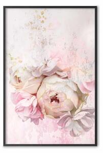 Poster: Rosa malinconico - bouquet fiori primaverili rosa chiaro
