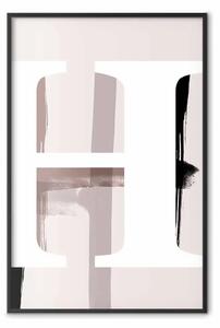 Poster: Lettera H - lettera bianca dell'alfabeto su sfondo astratto pastello