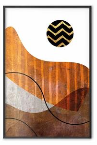 Poster: Movimento fluido - onde e cerchio astratti pattern su bianco