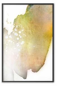Poster: Tocco dorato - astratta texture dai toni verdi su sfondo bianco