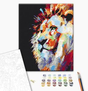 Quadro da dipingere Ritratto di leone colorato