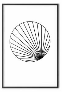 Poster: Cerchio astratto - line art nero di un cerchio su bianco