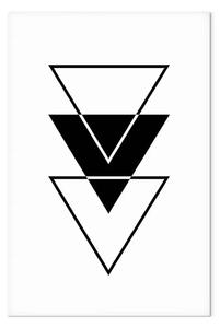 Quadro su tela Tre triangoli - Astrazione con figure geometriche in bianco e nero