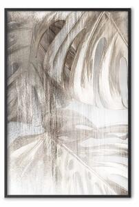 Poster: Natura ruvida - pianta con foglie di monstera su texture sfocata