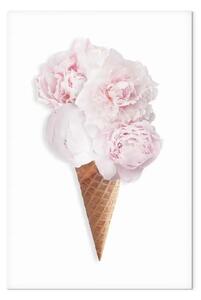 Quadro contemporaneo Gusto dei fiori verticale - astratto di gelato e fiori