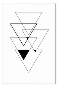Quadro Cinque triangoli neri - una composizione con figure geometriche