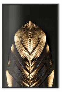 Poster: Oro del Faraone - figura astratta dorata su sfondo nero uniforme