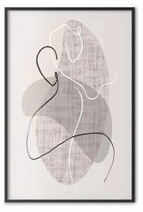 Poster: Sensazioni danzanti - line art astratta silhouette su texture