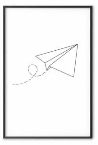 Poster: Aereo di carta - aeroplano astratto con figure geometriche