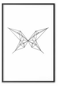 Poster: Disegno farfalla - line art astratta farfalla geometrica