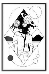Poster: Spazio illimitato - figura astratta con effetto spaziale