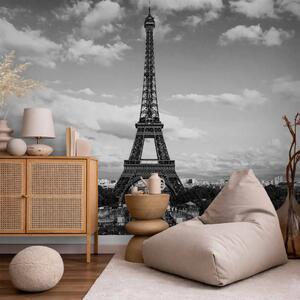 Carta da parati Parigi e la Torre Eiffel - architettura in bianconero con torre