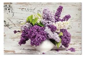 Quadro Mazzo di maggio largo - fiori di lavanda in stile vintage