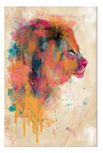 Quadro contemporaneo Leone futuristico - pittura verticale