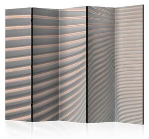 Paravento design Bande fantastiche II - astrazione grigio-arancione in 3D