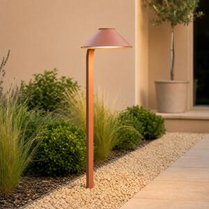 Lampada LED con picchetto Lindby Capelo, color terra, 78 cm, IP65 Capelo, Terracotta, Alluminio, Moderno