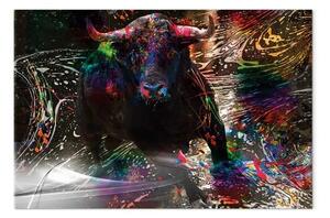 Quadro contemporaneo Testosterone largo - animale colorato astratto