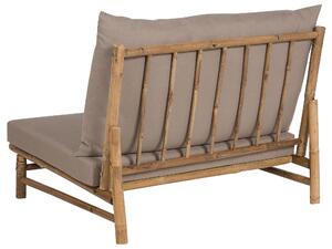 Set di 2 sedie in legno da giardino in bambù con cuscini color tortora interno ed esterno stile moderno rustico Beliani