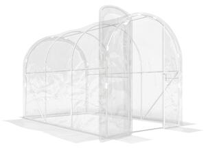 Outsunny Serra da giardino a tunnel 3 x 2 x 2 m 6 m² con porta a cerniera telo in PE 150 g/m² per ortaggi piante fiori | Aosom Italy