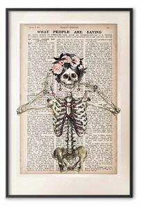 Poster: Signora Scheletro - fantasia con giornale vintage