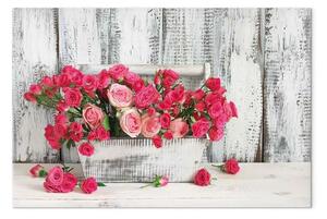 Quadro moderno Rose in vaso largo - mazzo di rose in stile vintage