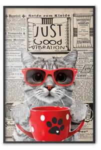 Poster: Gatto con caffè