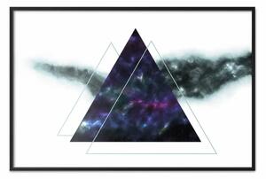 Poster: Triangoli Spaziali - astrazione geometrica su sfondo bianco uniforme