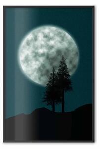 Poster: Bella Luna Piena - paesaggio celeste su sfondo notturno