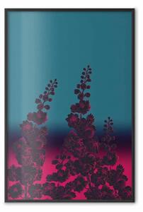 Poster: Fiori Spaziali - astrazione con natura su sfondo variabile